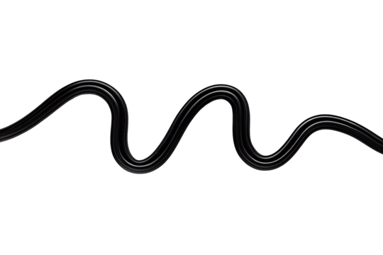 Dark, wavy black cord