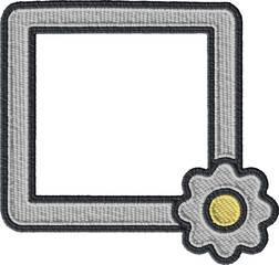 Colored Embroidered Square Frame