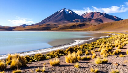 Stunning mountain lake panorama