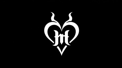 Elegant white symbol on black background for design or conceptual purposes