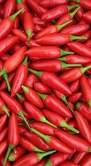 Fresh Red Chili Peppers Background: Vibrant Culinary Ingredient for Spicy Dishes