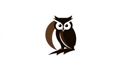 Stylized owl illustration with simplistic design on a clean white background
