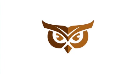 Abstract owl logo design featuring brown color and geometric shapes