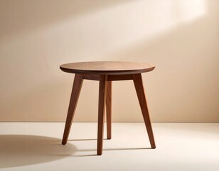 Simple wooden round side table