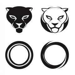 Abstract panther head logos
