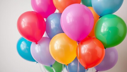 Close-up of vibrant, painted latex balloons against a neutral backdrop,  balloon background,  vibrant
