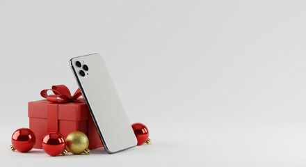 Elegant Smartphone Gift with Red Box and Ornaments