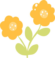 Cute Yellow Flower Illustration