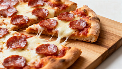 Pepperoni pizza with cheese