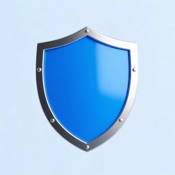 blue shield isolated on background