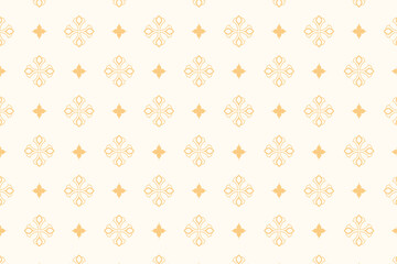 Golden floral seamless pattern, thai pattern vector