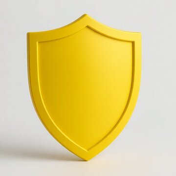 yellow golden shield isolated on background
