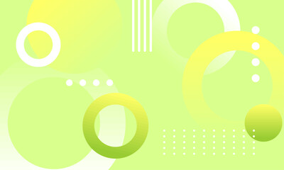 Abstract glowing yellow green composition with round geometry