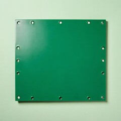 green metal plate isolated