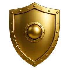 golden shield isolated on white