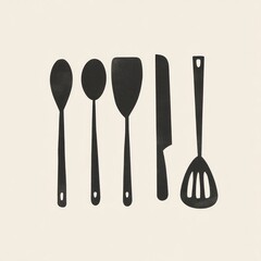 Silhouette kitchen utensils
