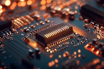 Close-up of illuminated circuit board with component (1)