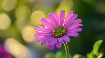 Obraz premium Close-up of vibrant pink flower, soft bokeh