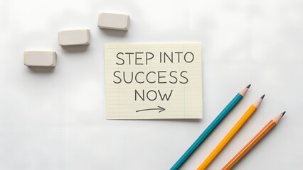 Motivational message on a sticky note about future success