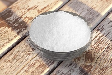 Pile of spices or seasoning on the wooden desk
