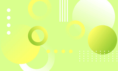 Gradient abstract design in yellow green with circular elements