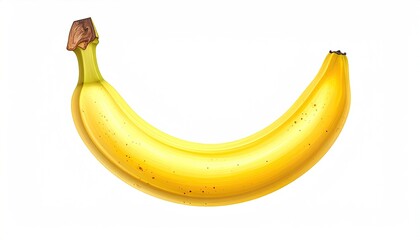 A single, ripe yellow fruit curves against a stark white background