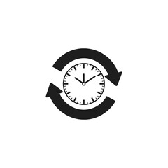 Four stylized clock icons showing reload, reset, and circular time flow, with different symbols.