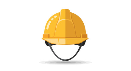 A bright yellow construction hard hat illustration against a plain white background for safety campaigns, workplace safety training, and hazard prevention guidelines