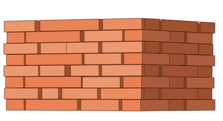 Obraz premium Corner of a Red Brick Wall Section Construction and Architecture Background