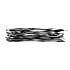 Hand drawn scribble stroke vector design element. Scratched sketch isolated on white background 