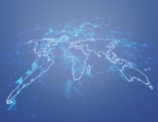 Double exposure of digital map and strategy concept