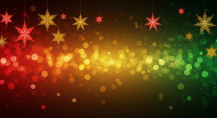 Christmas parol festival banner background, star lanterns on radiant gradient