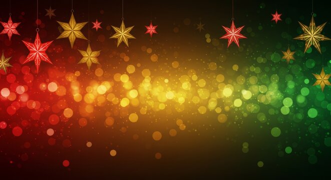 Christmas parol festival banner background, star lanterns on radiant gradient