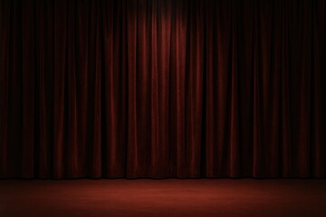 Luxurious velvet stage curtains softly lit with dramatic folds elegant theatrical backdrop