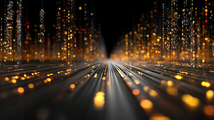 Abstract waves of binary code forming a futuristic digital background. Flowing streams of data represent information technology, coding, and the virtual world. Ideal for tech and innovation themes.