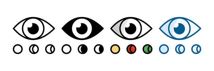 Color Blindness Test Icon Set Multiple Style Collection