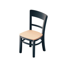 Simple black chair with beige seat