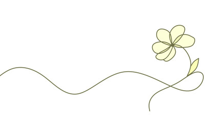 Flower in one continuous line drawing. Minimalist floral contour sketch. Vector illustration in simple linear style.
