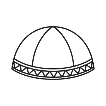 black line art kippah clip art preview
