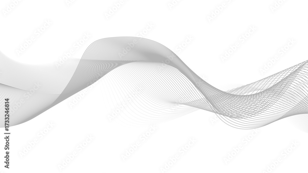 Poster abstract grey wave line background on white background. abstract vector black and white background w