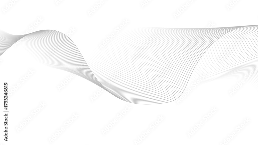 Sticker abstract grey wave line background on white background. abstract vector black and white background w
