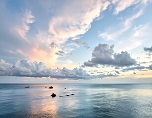 Obraz premium Peaceful coastal sunset