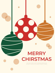 Christmas celebration with festive ornaments. Vector illustration