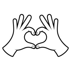 Hands Form Heart Shape Coloring Page for Kids, Love and Friendship Illustration, Printable Hand Art