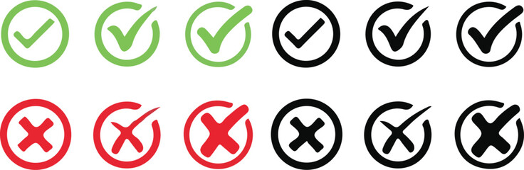 Checklist Symbol Vector Icon Set – Tick Mark, To-Do List, Task Management, Survey, Approval Check, Success Mark, Minimalist Flat Design, Business Productivity Symbol, Stock Illustration © Reshma