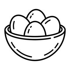 Bowl of Ice Cream Coloring Page for Kids, Delicious Dessert Illustration, Printable Frozen Treat Drawing