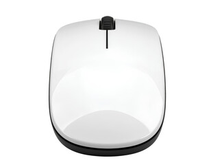Modern computer mouse with a scroll wheel isolated on transparent background