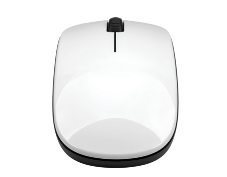 Modern computer mouse with a scroll wheel isolated on transparent background