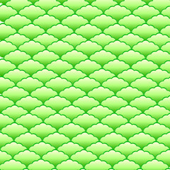 Fototapeta premium eamless geometric pattern with green gradient cloud-like scales. Abstract decorative background inspired by traditional motifs and modern minimalism. Suitable for wallpapers, textile design, packaging