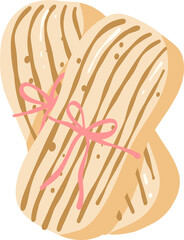 Cute Orejas Pastry Illustration